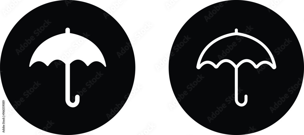 Umbrella, Insurance Line Icon set. Editable Stroke flat black vector collection isolated on transparent background. Pixel Perfect. Protection parasol symbol. For Mobile and Web. Insurance Act Solid Umbrella, Insurance Line Icon set. Editable Stroke flat black vector collection isolated on transparent background. Pixel Perfect. Protection parasol symbol. For Mobile and Web. Insurance Act Solid