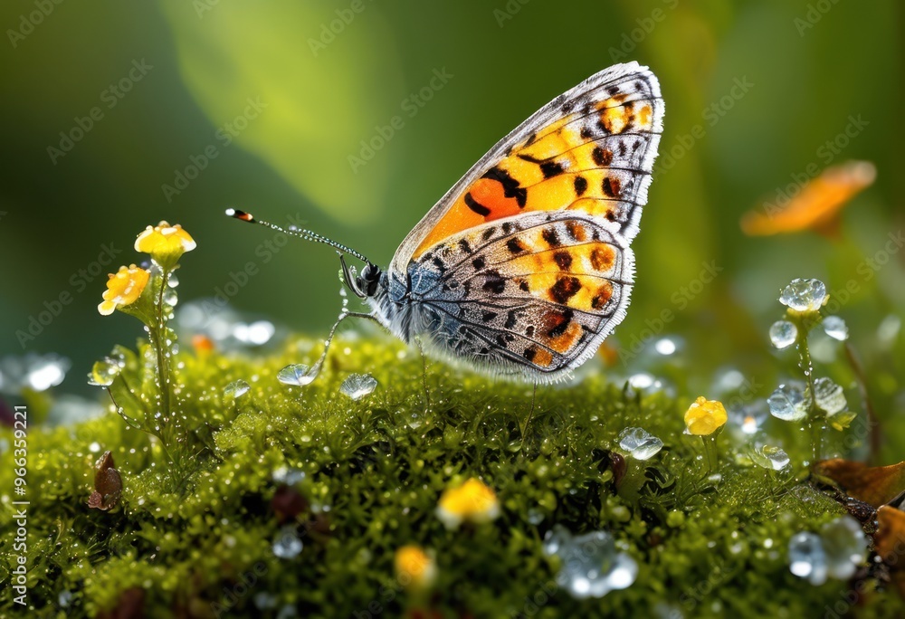 Obraz premium vibrant close ups diverse ecosystems highlighting beauty intricacies flora fauna, biodiversity, wildlife, plants, colors, flowers, textures, leaves