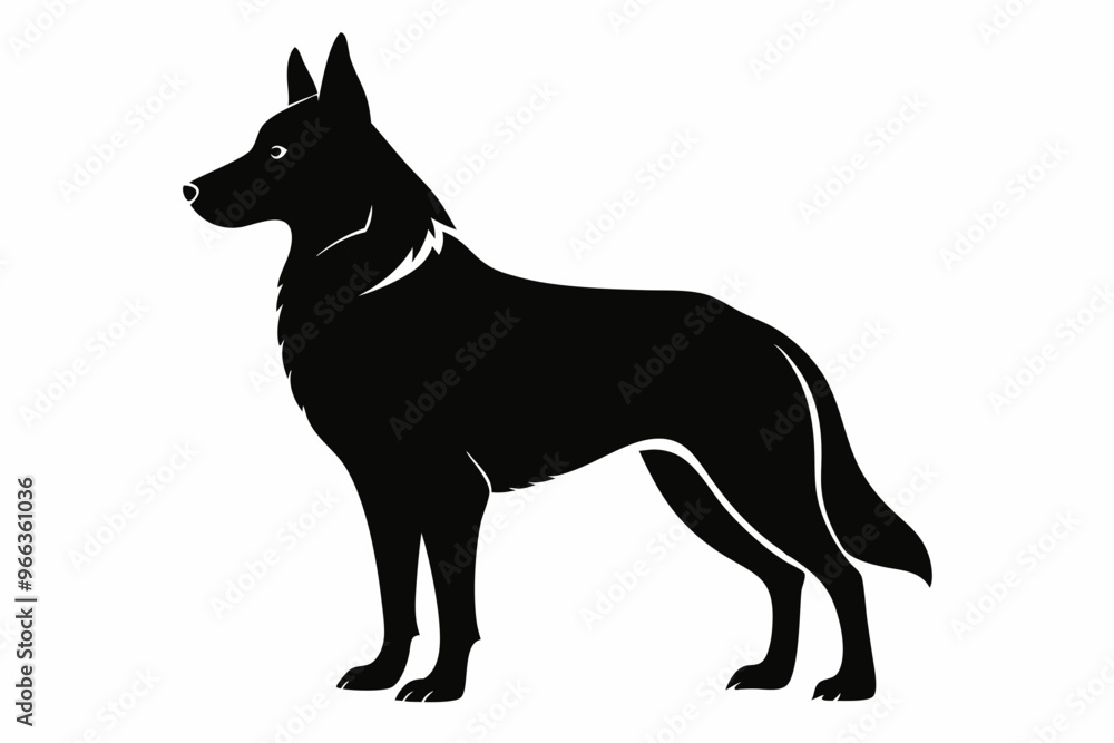 German Shepherd Dog Silhouette Vector, German Shepherd dog in different poses isolated on white background. German Shepherd Dog Silhouette Vector, German Shepherd dog in different poses isolated on white background.