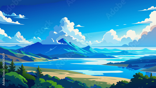clear blue sky with white clouds Background