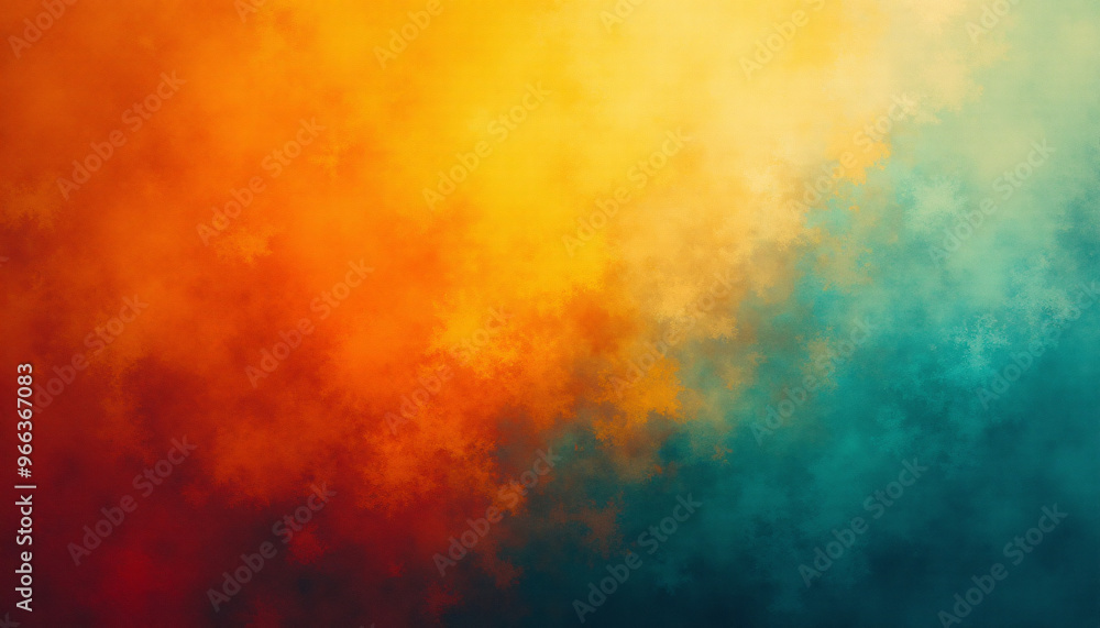 Abstract vibrant orange and teal gradient noisy grain background texture Abstract vibrant orange and teal gradient noisy grain background texture