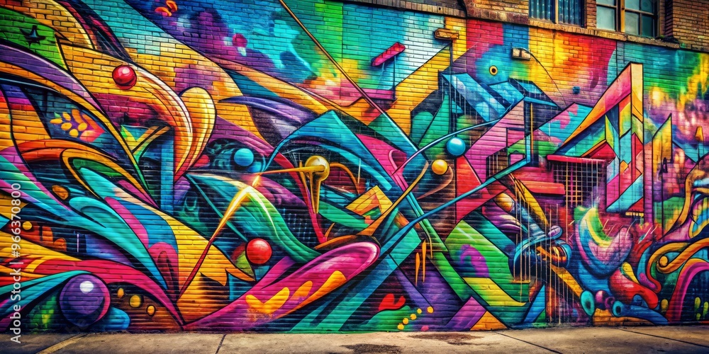 Urban Abstract Graffiti Wall, Bright Colors, Street Art, Brick Wall, Urban Art Urban Abstract Graffiti Wall, Bright Colors, Street Art, Brick Wall, Urban Art