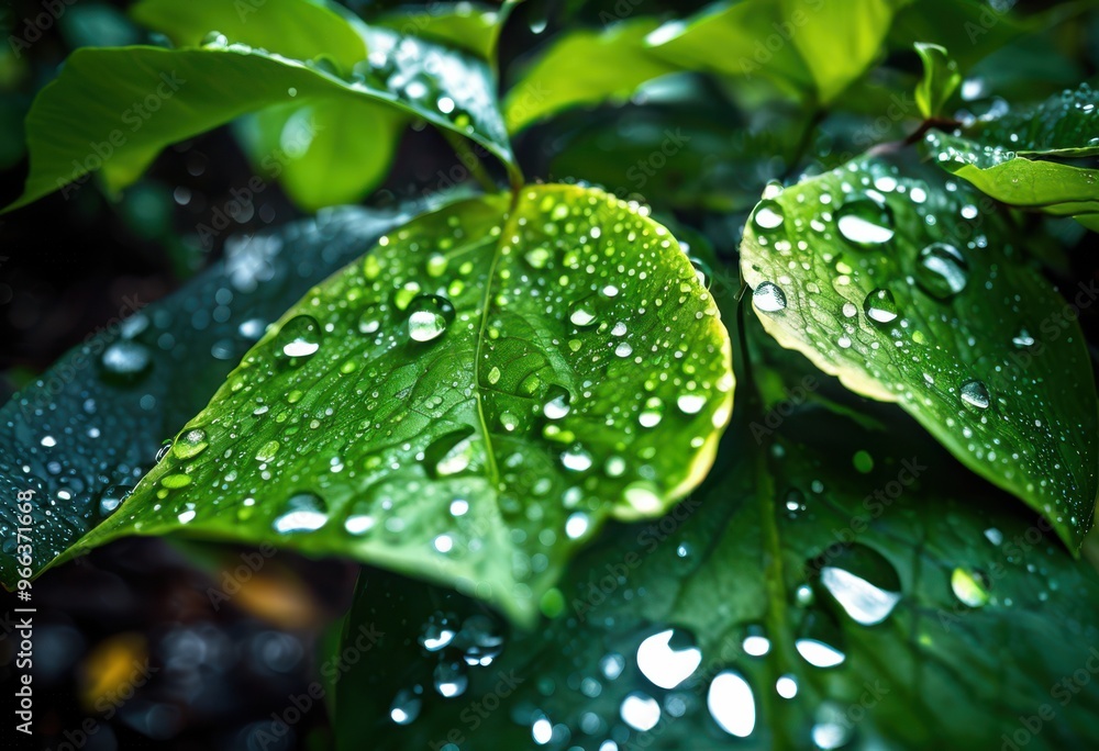 vibrant green foliage enhanced shimmering water droplets reflecting light lush natural setting, botanical, leaves, nature, reflection, beauty, texture vibrant green foliage enhanced shimmering water droplets reflecting light lush natural setting, botanical, leaves, nature, reflection, beauty, texture