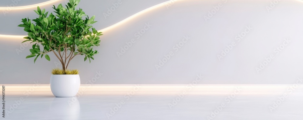 Interior design of a contemporary showroom featuring a gray wall backdrop and an empty white concrete floor. Interior design of a contemporary showroom featuring a gray wall backdrop and an empty white concrete floor.