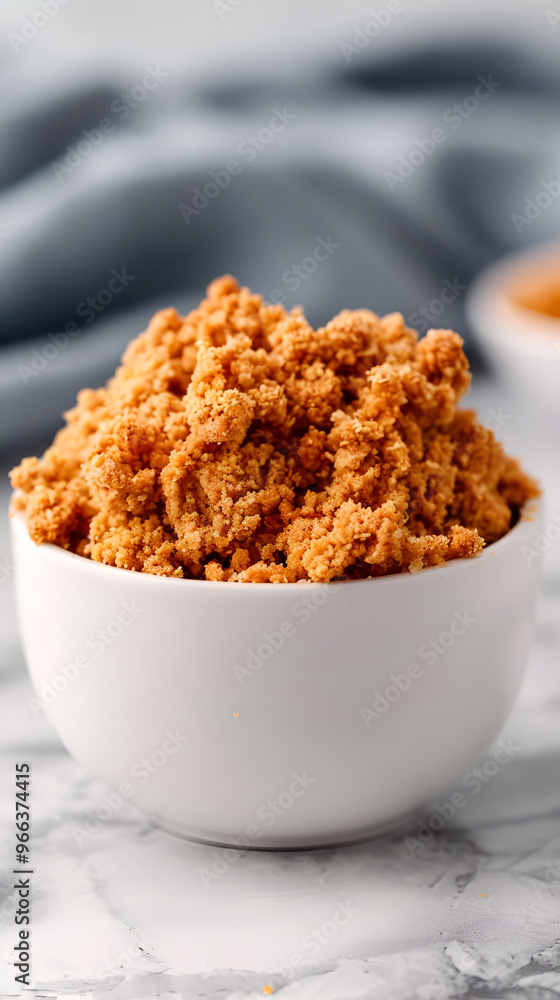 Realistic Photo Apple Crumble White Plate Again
