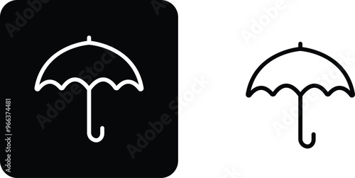 Umbrella, Insurance Line Icon set. Editable Stroke flat black vector collection isolated on transparent background. Pixel Perfect. Protection parasol symbol. For Mobile and Web. Insurance Act Solid