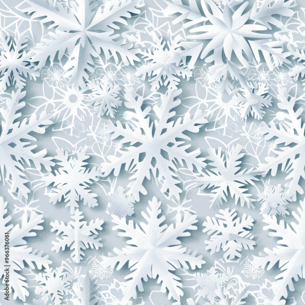 Winter snowflake seamless pattern design for holiday decor and crafts. AI Winter snowflake seamless pattern design for holiday decor and crafts. AI
