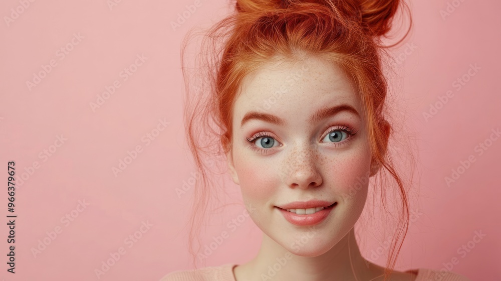 Portrait of a Smiling Redhead Woman Portrait of a Smiling Redhead Woman