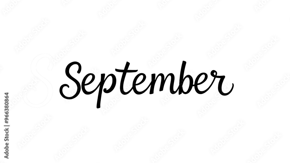 4K picture with lettering text September on white background for autumn season celebration.
4K picture with lettering text September on white background for autumn season celebration.