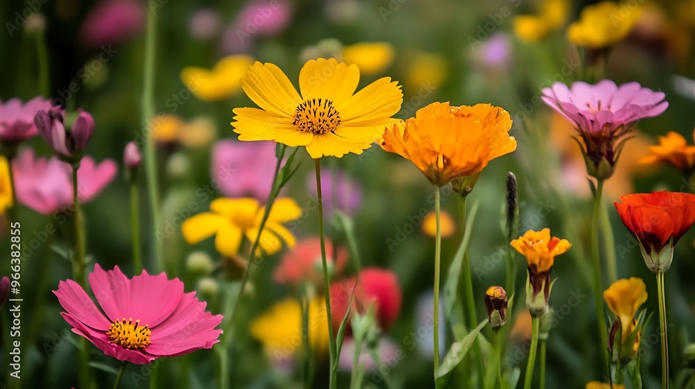 Endless Bloom: A Vibrant Summer Wildflower Meadow in Full Color Endless Bloom: A Vibrant Summer Wildflower Meadow in Full Color