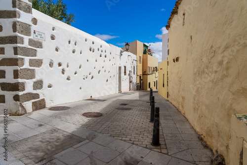 Street of the old town of Aguimes. The Aguimes was founded in 1491 on an important aboriginal settlement after the Castilian conquest of Gran Canaria was completed. photo