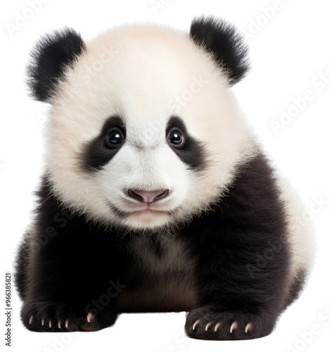 PNG Cute baby panda wildlife animal mammal.