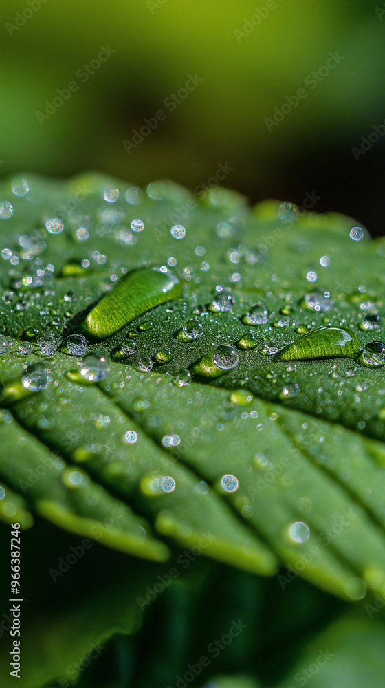 Close-Up of Water Droplets on Leaf Surface Close-Up of Water Droplets on Leaf Surface