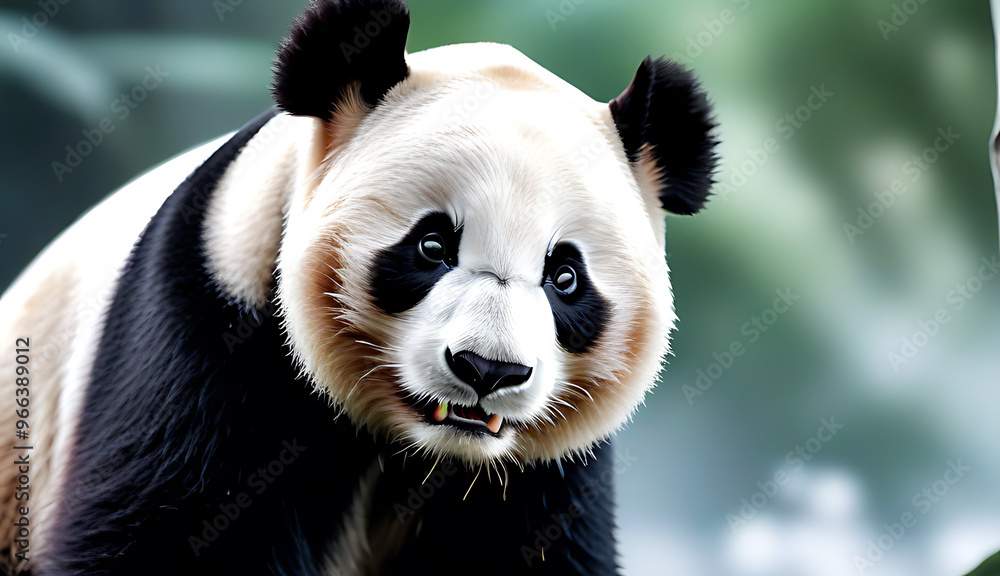 Fototapeta premium watercolor depiction panda panda showcased pristine white surface artwork explores nature diversity combin