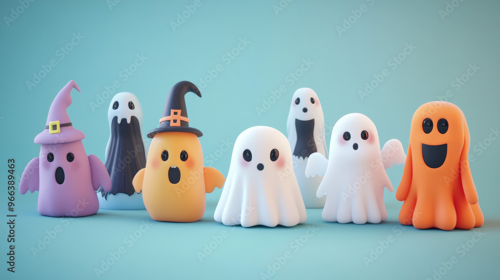 These are adorable 3D ghost characters perfect for Halloween. They're part of a set of spooky, fun characters that include vampires and monsters. These are adorable 3D ghost characters perfect for Halloween. They're part of a set of spooky, fun characters that include vampires and monsters.