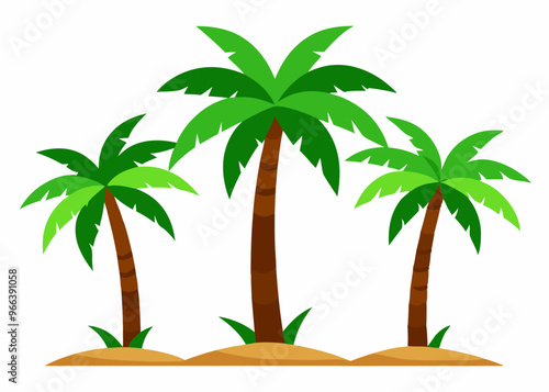  A simple illustration of three palm trees, perfect for adding a tropical feel to your designs. Use these palm trees for branding, websites, or any project that needs a touch of paradise.