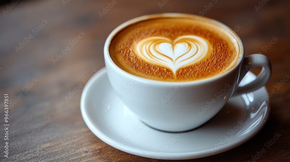 Close-Up of Coffee Cup with Heart-Shaped Latte Art Close-Up of Coffee Cup with Heart-Shaped Latte Art