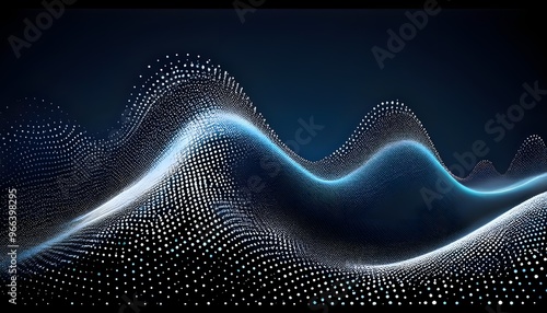 Wallpaper Mural Abstract polygonal wave technology Connection dots and lines structure. 3d rendering Torontodigital.ca