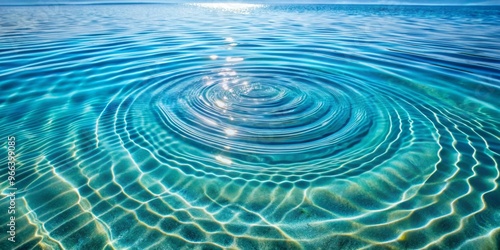 Ripples and Reflections Blue Water with Sunlight, Close-up Perspective, Colorful and Tranquil Water Surface, Sea, Ocean, Nature, Water