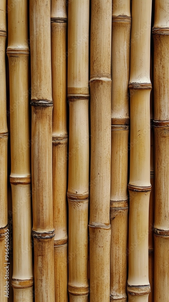 Fototapeta premium Beautiful bamboo wood stems. World bamboo day. Bamboo fence background texture