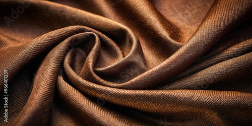 Swirling Brown Satin Fabric, Close Up, Soft Focus, Texture, Brown, Satin, Texture