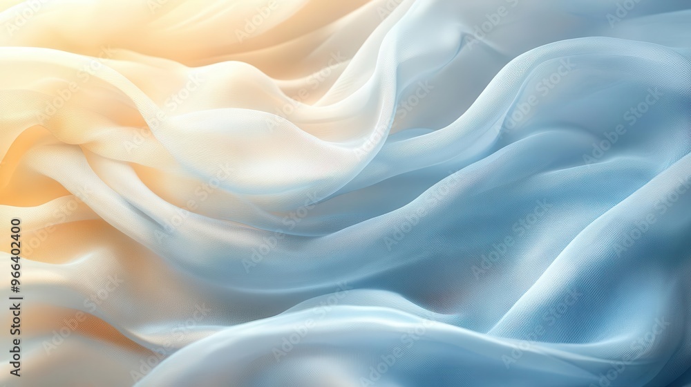 ethereal silk fabric billowing in gentle breeze shades of azure and ivory intertwining soft focus dreamy atmosphere sunlight filtering through translucent material creating luminous effect ethereal silk fabric billowing in gentle breeze shades of azure and ivory intertwining soft focus dreamy atmosphere sunlight filtering through translucent material creating luminous effect