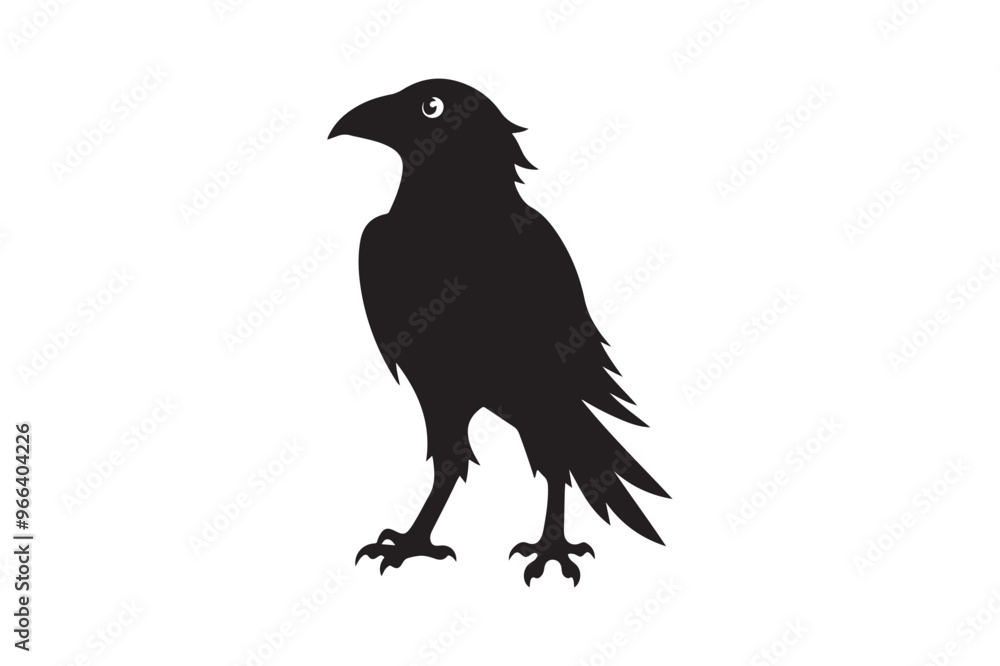 Crow silhouette vector illustration, Crow silhouette vector illustration,
