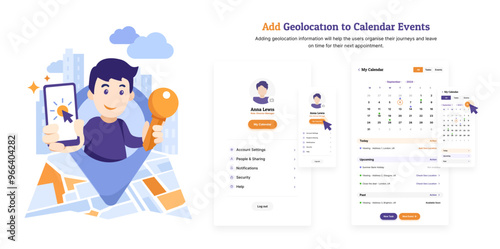 Add Geolocation to Calendar Events, Add New Event or Task to the Calendar, User, estate agent adds location to the viewing event with clients, Responsive app