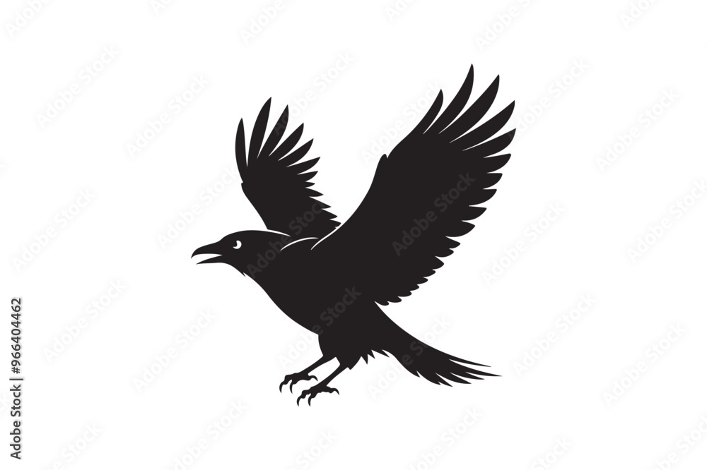 Fototapeta premium Crow silhouette vector illustration,