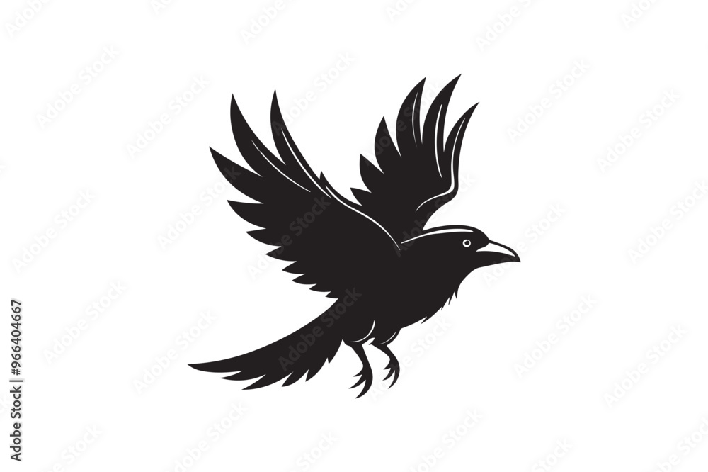 Obraz premium Crow silhouette vector illustration,