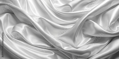 White Satin Fabric Draped, Texture, Background, Smooth, Elegant, Silk