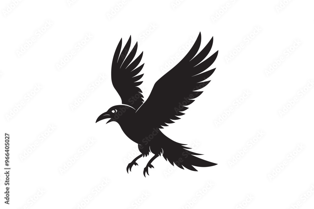 Obraz premium Crow silhouette vector illustration,