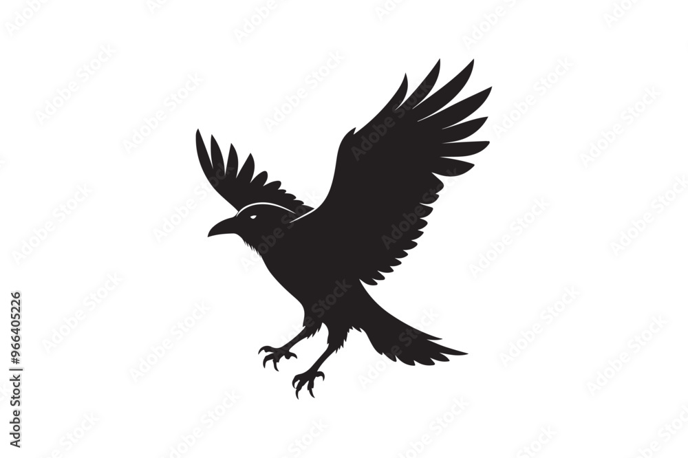 Obraz premium Crow silhouette vector illustration,