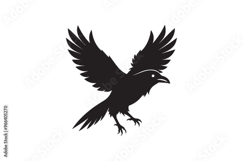 Crow silhouette vector illustration,