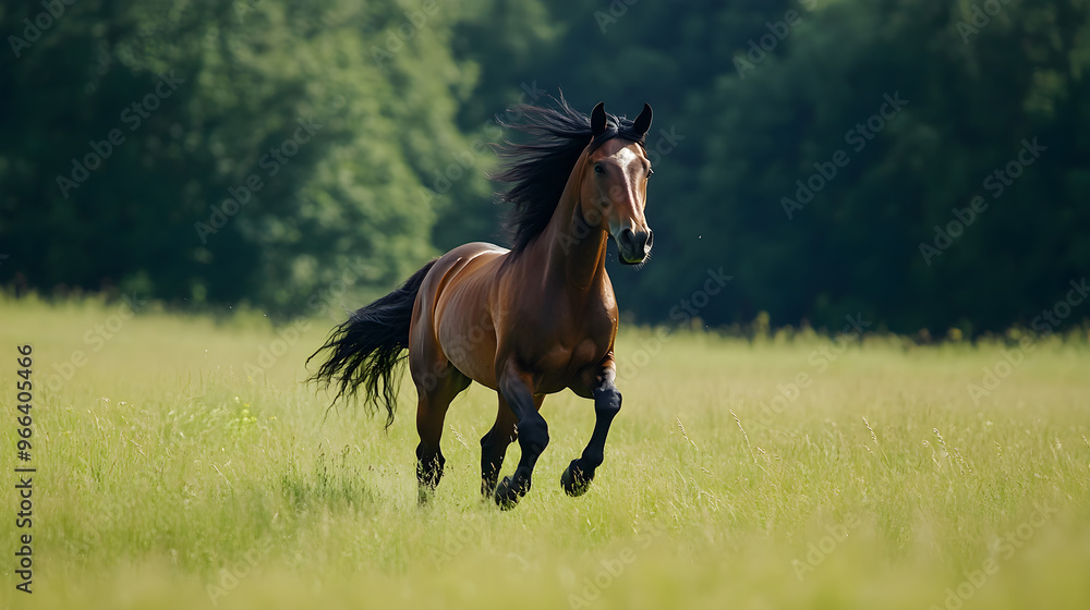 Fototapeta premium Breathtaking Horse Galloping Wild and Free Roaming