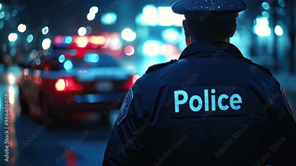 Professional Police Officer. Cop Maintains public order and safety ...