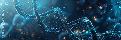 Technology gene DNA abstract molecule medicine blue 3D background research digital futuristic human concept health