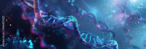 Technology gene DNA abstract molecule medicine blue 3D background research digital futuristic human concept health