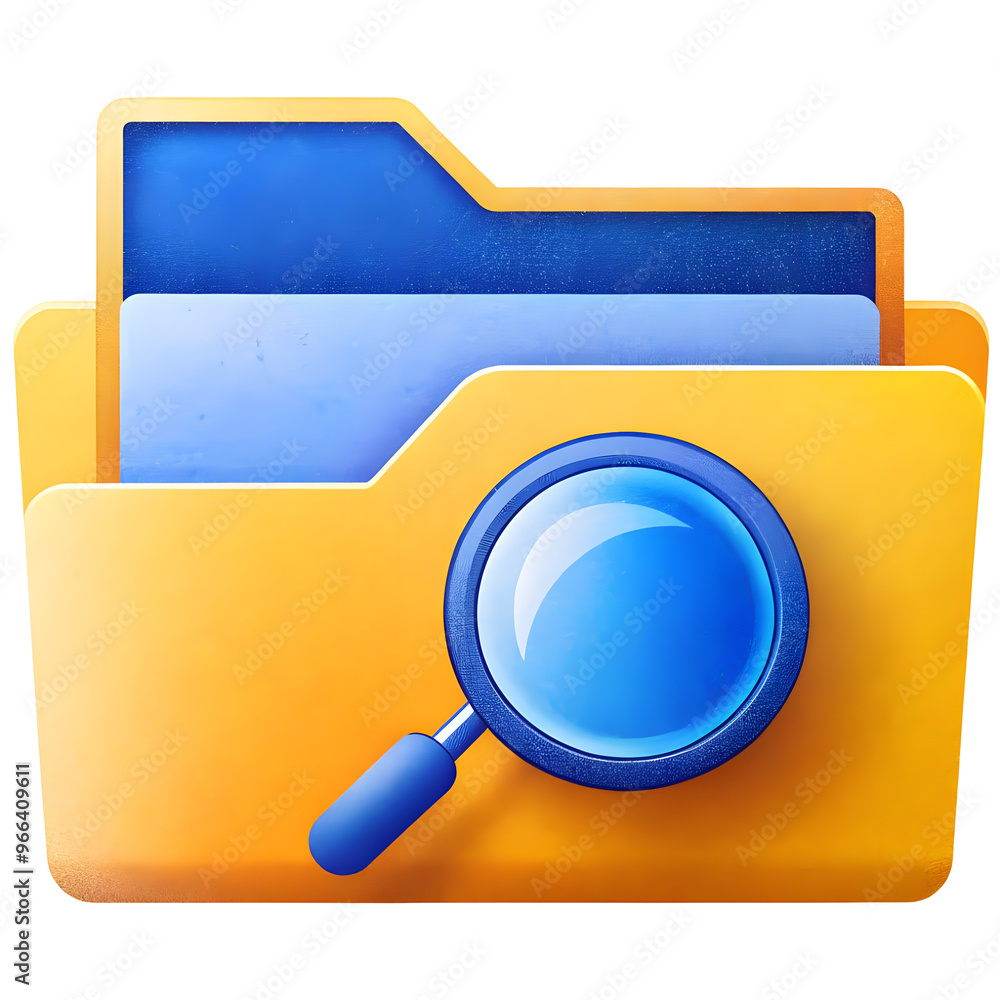 3D render Folder illustration, Search concept 3D render Folder illustration, Search concept