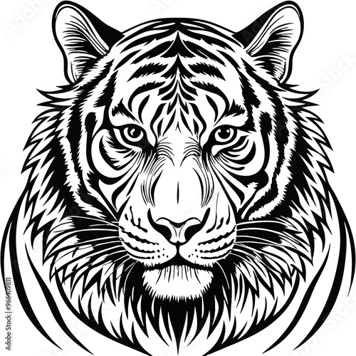 tiger head silhouette