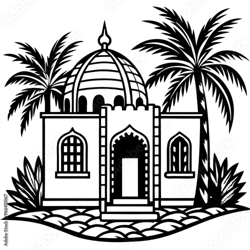 silhouette of a mosque