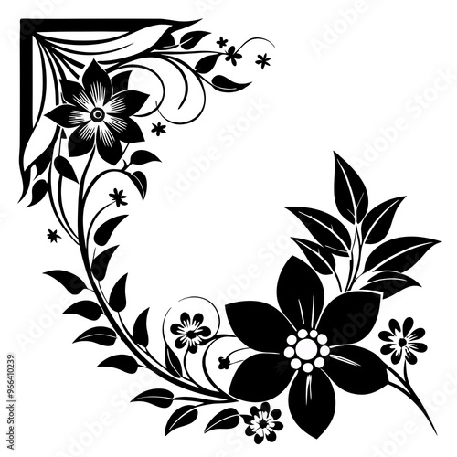 black and white floral background