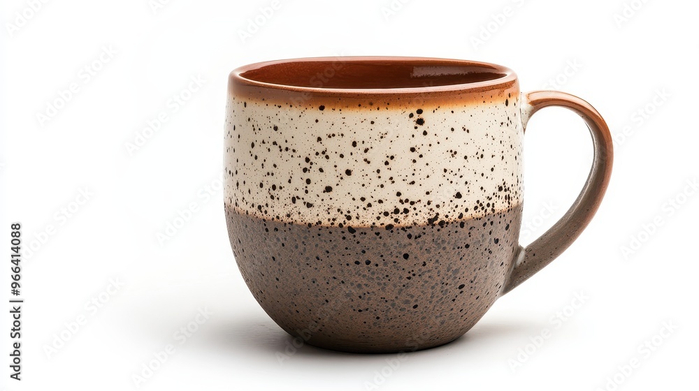 Ceramic Mug with Brown and White Glaze Ceramic Mug with Brown and White Glaze