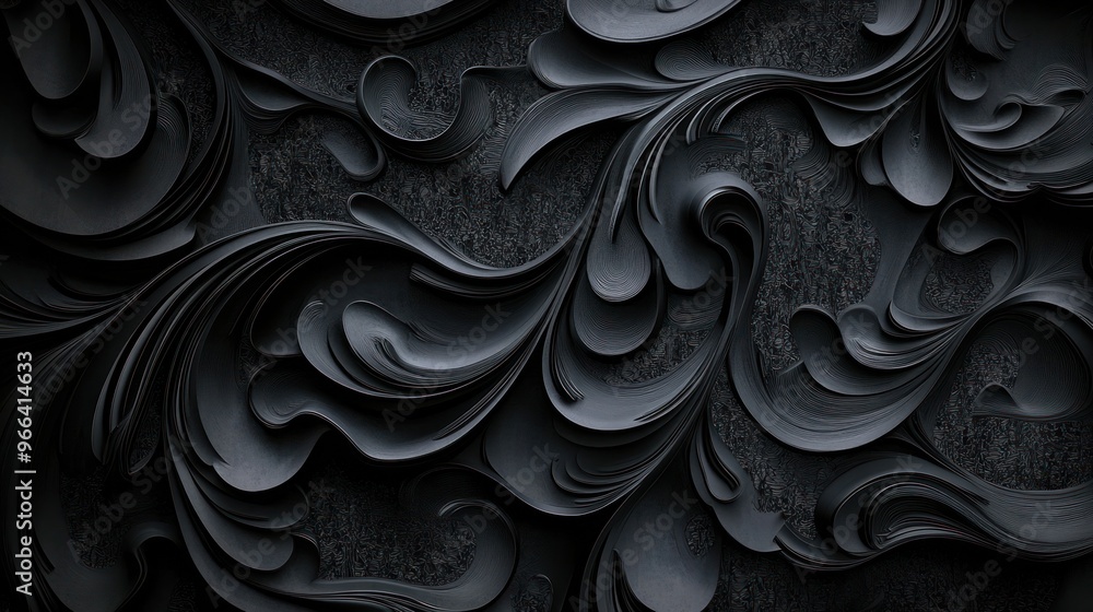Elegant monochrome background, intricate patterns in shades of black Elegant monochrome background, intricate patterns in shades of black