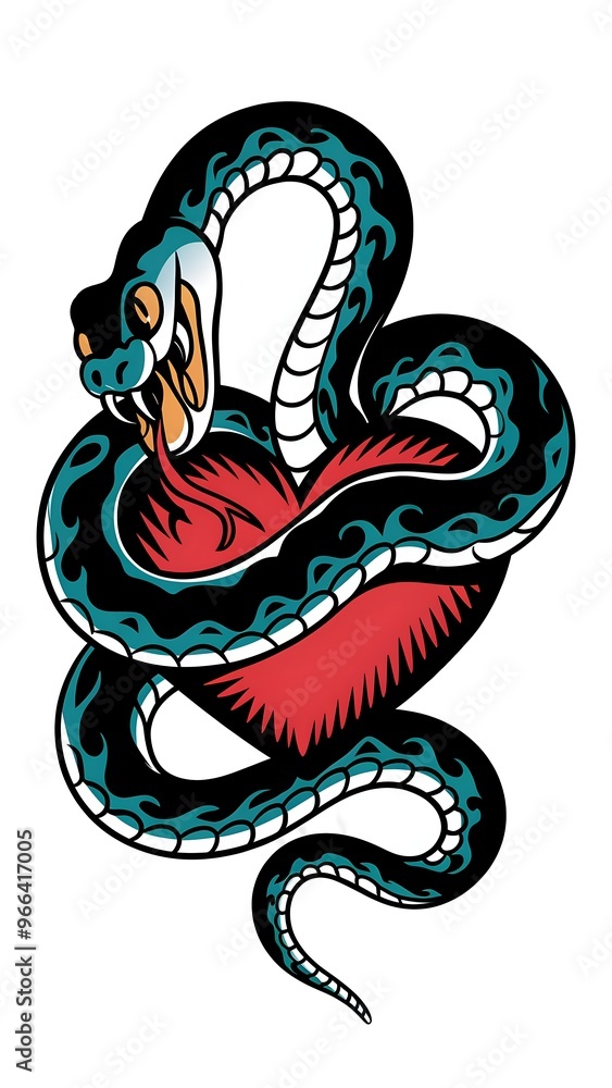 Obraz premium snake and heart