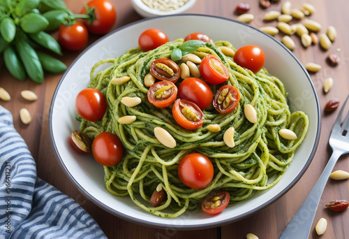 Wallpaper Mural Zucchini noodles/pasta with pesto Torontodigital.ca