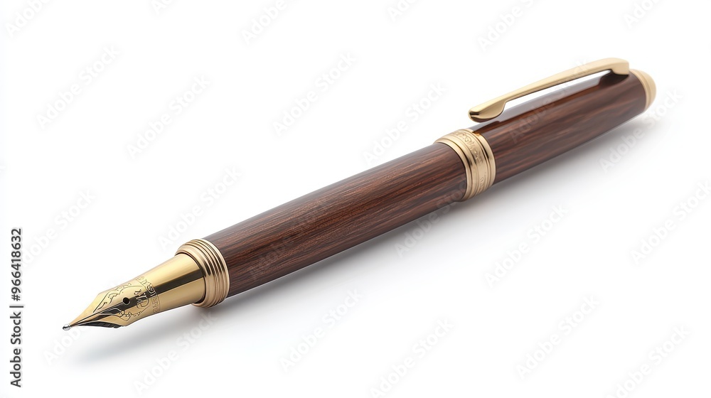 Elegant Brown and Gold Fountain Pen Elegant Brown and Gold Fountain Pen
