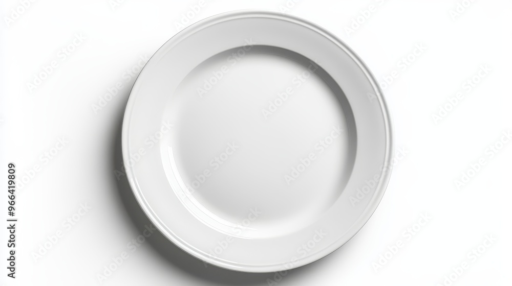 White Porcelain Plate on a White Background White Porcelain Plate on a White Background