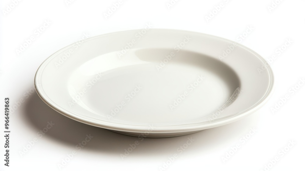 White Ceramic Plate with a Subtle Rim White Ceramic Plate with a Subtle Rim