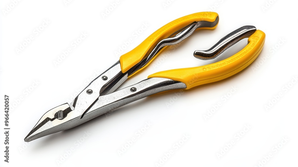 Yellow Handled Pliers Isolated on White Yellow Handled Pliers Isolated on White
